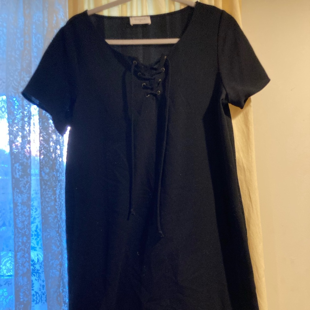 Everly Black Mini Dress with Front Tie